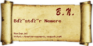 Bástár Nemere névjegykártya